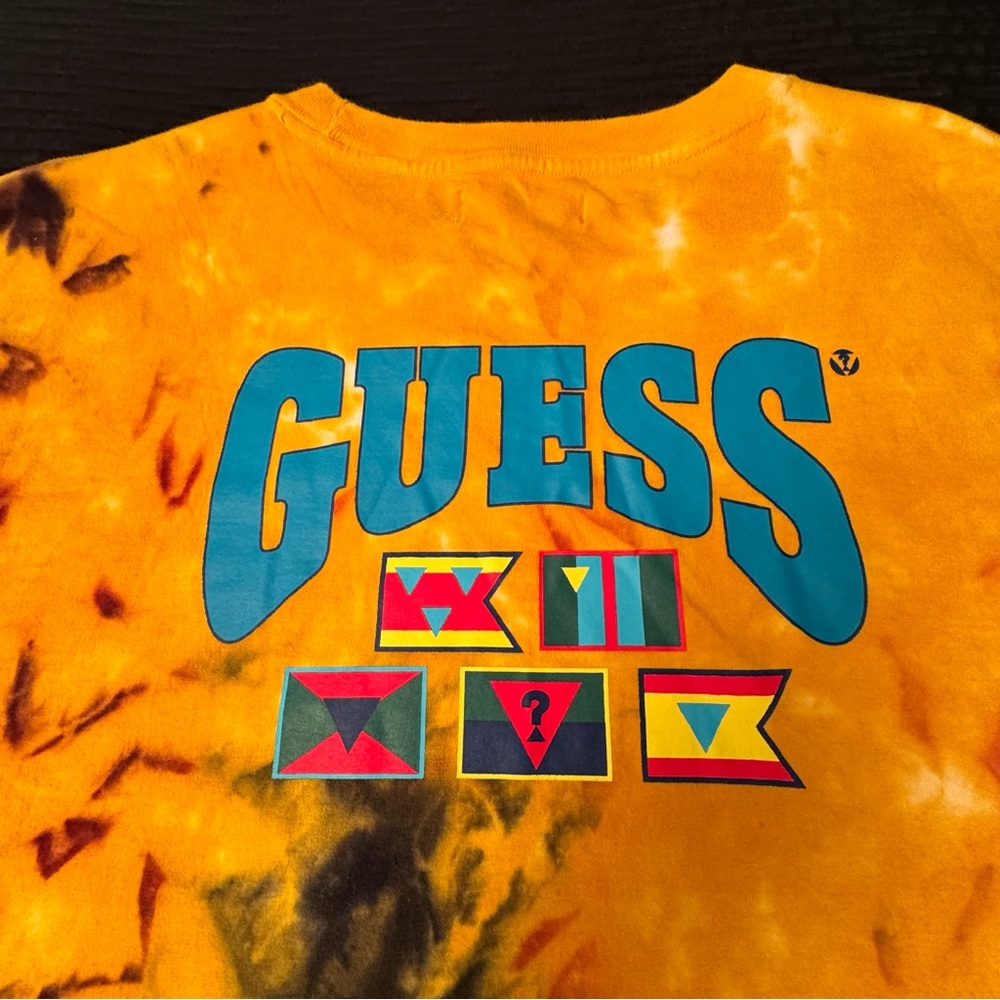 Guess Original Flag Tie Dye T-Shirt Size XL Streetwear Hip Hop Skate